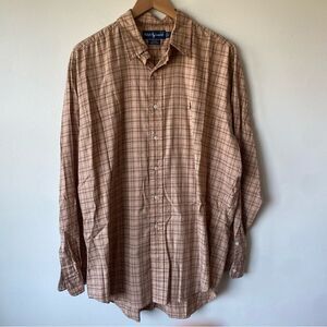 Ralph Lauren Blake brown/tan cotton button down shirt men’s large